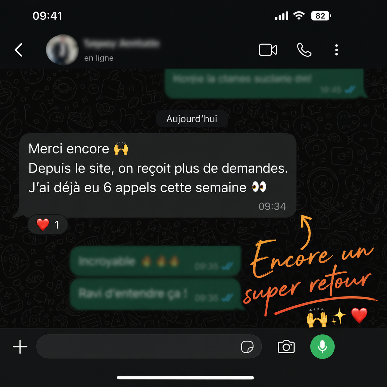 Retour client — 6 appels cette semaine