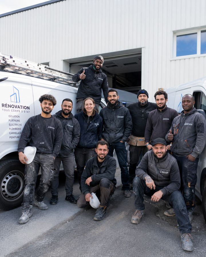 Artisan client de Potentieel sur un chantier de carrelage